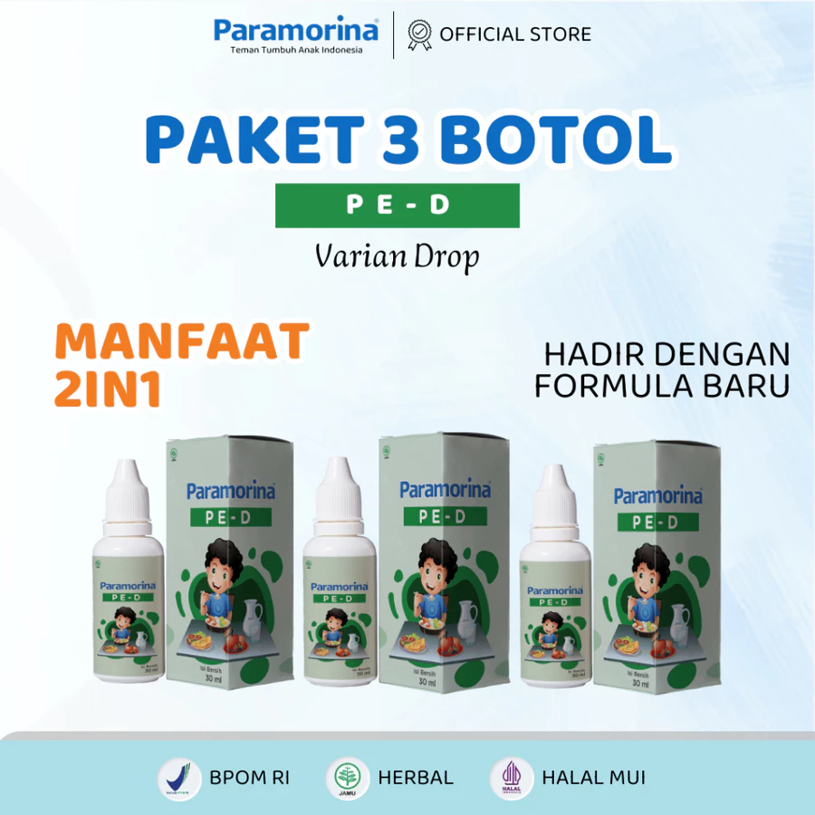 Paket 3 Botol PE-Drop - Teman MPASI dan Memelihara Kesehatan Anak - 30ml - Paramorina Official Store